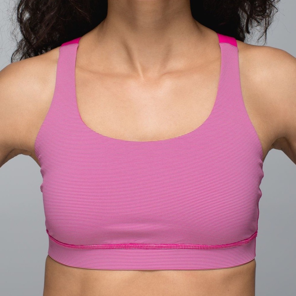 Lululemon | Energy‎ Athletic Sports Bra Wee Stripe Jewelled Magenta Size 8